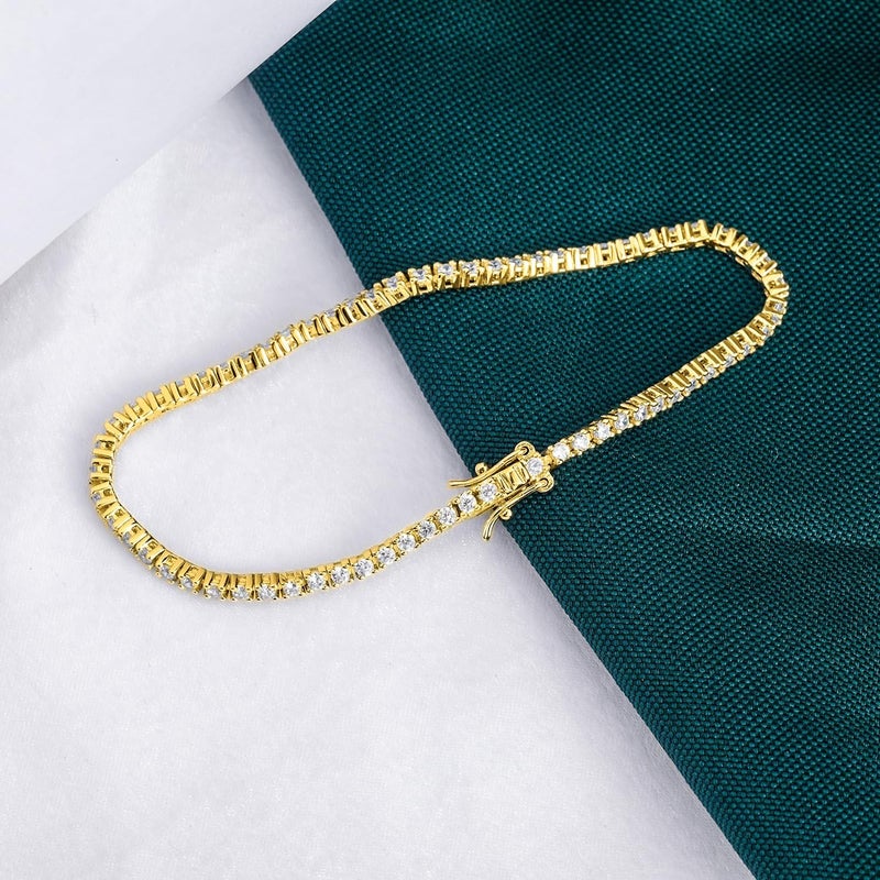 TIKJE 925 Sterling Silver 2-7mm Cubic Zirconia Classic Tennis Bracelet | White Gold Bracelets for Women | Size 6-8.5 inches - Image 3